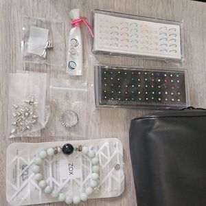 Jewelry Bundle w Black Carry Bag 90+ Piece lot labret nose ring earring bracelet